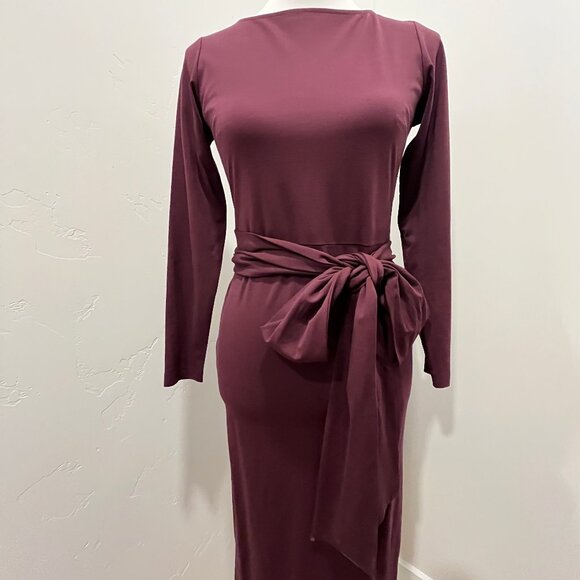 Ann Taylor Petite Tie Waist Long Sleeve Midi Sheath Dress NWT - Picture 2 of 9